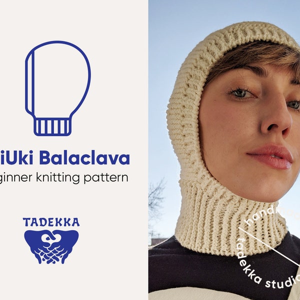 Balaclava knitting pattern for beginners/knitted hood/headpiece pattern for beginners