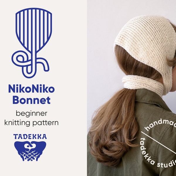Bonnet/headpiece/hat/winter headband beginner knitting pattern
