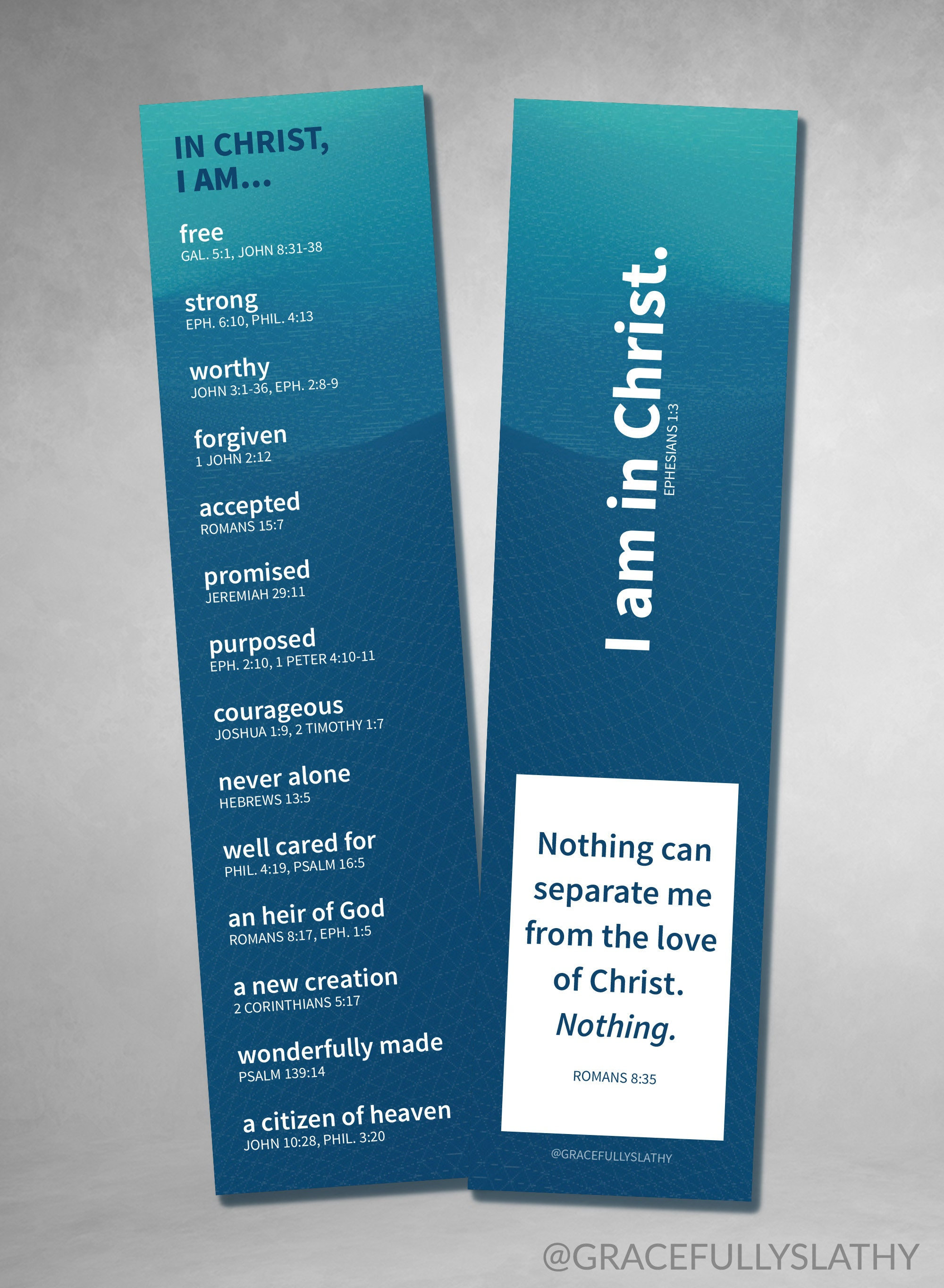 I AM IN CHRIST Affirmations Bookmark printed Pack of 25 - Etsy