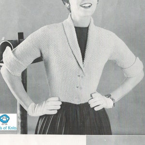 Women&#39;s Knitted Cardigan Set - Vintage Knitted Pattern from the 1950s - PDF Download