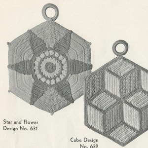 Crochet Handy Pot Holders Set - Vintage Crochet Pattern from the 1930s - PDF Download