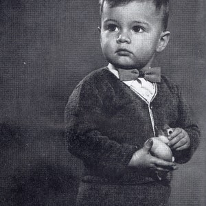 Little Boy&#39;s Cardigan and Shorts Knitting Pattern Set - Boy Vintage Knitting Pattern - PDF Download - Baby Boy Jumper - Boy Sweater Pattern