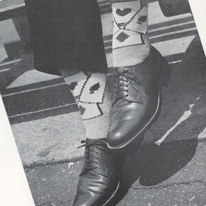 Chaussettes pour homme as jeu de cartes à tricoter - Patron de tricot rétro des années 50 pour homme - Téléchargement instantané
