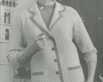 Women's Knitted Jacket - Women's Knitted Skirt - Women's Knitted Blouse - Vintage Knitting Pattern from the 1950s - PDF Download