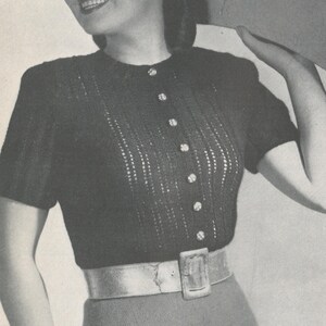 Knitted Beau Appeal Shirt - Vintage Knitting Pattern from the 1940s - PDF Download