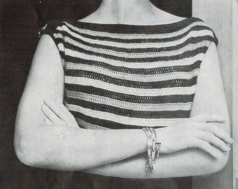 Women's Knitted Sleeveless Pullover - Vintage Knitting Pattern from the 1950s - PDF Download