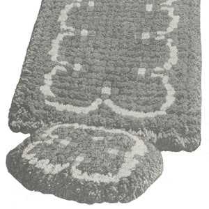 Spring Flowers Bathroom Set Tufted Set - Vintage Rug Pattern from the 1930s - PDF Download