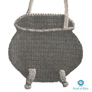 Crochet Kettle Black Pot Holder - Vintage Crochet Pattern from the 1950s - PDF Download