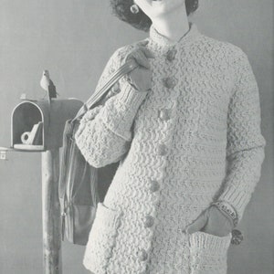 Women's Buttoned Knitted Jacket - Vintage Knitting Pattern from the 1950s - PDF Download