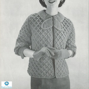 Women&#39;s Knitted Jacket - Vintage Knitted Pattern from the 1950s - PDF Download