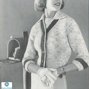 Women&#39;s Knitted Cardigan - Vintage Knitted Pattern from the 1950s - PDF Download