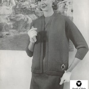 Women&#39;s Knitted Cardigan - Vintage Knitting Pattern from the 1950s - PDF Download