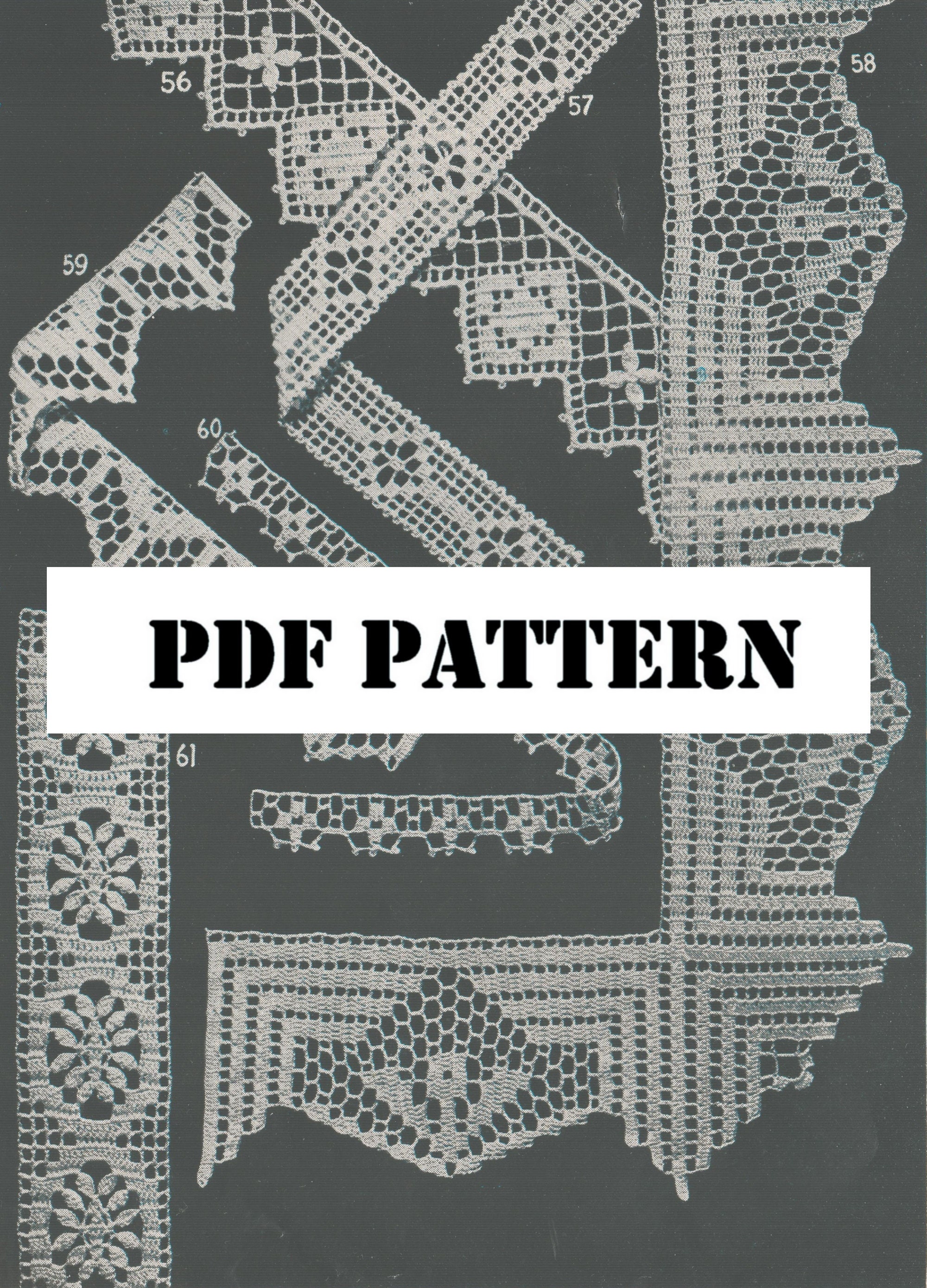 Filet Edging Crochet 6 Filet Edgings and Insertions With Variations - Vintage ...