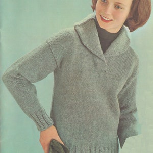 Women&#39;s Knitted Sweater - Vintage Knitting Pattern from the 1960s - PDF Download