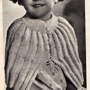 Girl&#39;s Knitted Cape - French knitting pattern from the 30s - PDF download