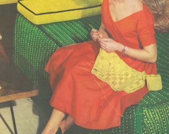 Crochet Studio Couch Cover - Vintage Crochet Pattern from the 1950s - PDF Download