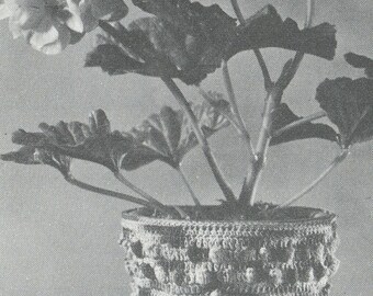 Crochet Flower Pot Cover - Vintage Crochet Pattern from the 1950s - PDF Download