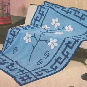 Crocheted Oriental Afghan - Vintage Crochet Pattern from the 1950s - PDF Download