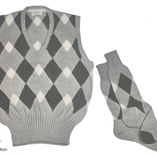 Argyle Vest Pattern Etsy