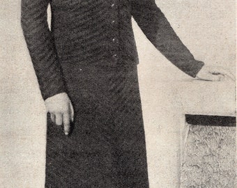 Costume tailleur pour femme - Patron tricot rétro, 1935, knitwear pattern, women's knitwear, vintage knitting pattern, tricot vintage femme