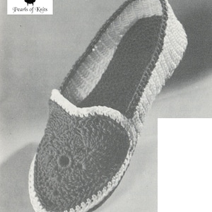 Crochet Give a Gift of Slippers - Vintage Crochet Pattern from the 1950s - PDF Download