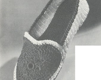 Crochet Give a Gift of Slippers - Vintage Crochet Pattern from the 1950s - PDF Download