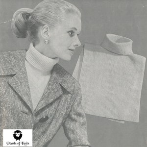 Women&#39;s Knitted False Collar - Vintage Knitting Pattern from the 1950s - PDF Download