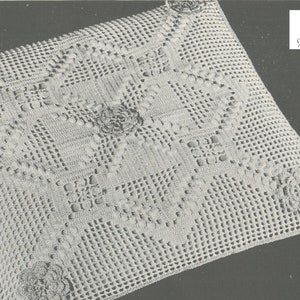 Crochet Rose Pillow Top - Vintage Crochet Pattern from the 1930s - PDF Download