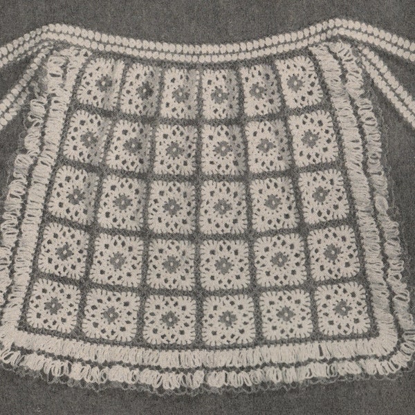 Checked for Charm Crocheted Apron - Vintage Crochet Pattern from the 1950s - PDF Download