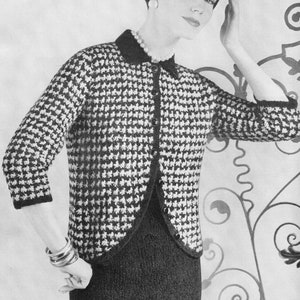 Vintage Knitting Pattern: Women&#39;s Elegant Jacket Cardigan - PDF download - Printable Knitting Pattern - 1960&#39;s Knitting Pattern
