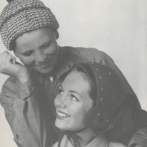 Girl&#39;s Knitted Cap - Boy&#39;s Knitted Beanie - Vintage Knitting Pattern from the 1960s - PDF Download