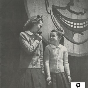 Girl's Knitted Cable Cardigan - Vintage Knitting Pattern from the 1940s - PDF Download