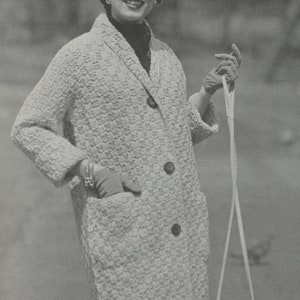 Women&#39;s Knitted Buttoned Jacket - Vintage Knitting Pattern from the 1960s - PDF Download