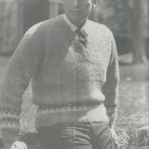 Men&#39;s Knitted Raglan Sweater - Vintage Knitting Pattern from the 1960s - PDF Download