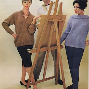 Women&#39;s 1960&#39;s Sweaters Vintage Knitting Patterns - Sweater Knitting Patterns for Women - PDF download - Printable Knitting Pattern