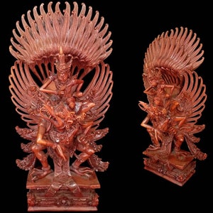 Garuda Vishnu Wooden Statue Bali Wood Sculpture Balinese Mythology Art Decor Wood Carving Wood Art Bali Figurine Handmade Statue
