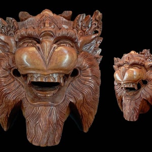 Hanuman Wooden Mask Balinese Mask Wood Carving Wall Mask Decor Bali Mask Wall Art Gifts