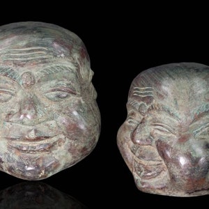 Buddha Head Bronze, 4 Faces Buddha, Happy Buddha, Sad Buddha, Anxiett Buddha, Angry Buddha, Buddha Head Deco, Buddha Sculpture, Home Decor