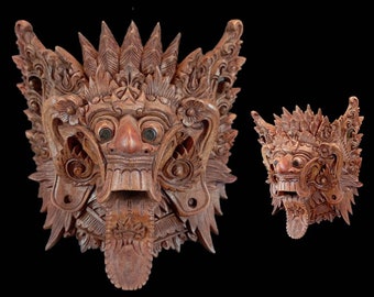 Rangda Wood Bali Mask Calonarang Wooden Balinese Mask Wall Mask Decor Art Decor Gifts