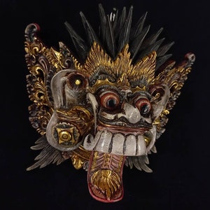Rangda Mask Balinese Wooden Mask Bali Mask Wall Mask Decor Wall Art Decor Home Decor Gifts