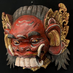 Celuluk Wood Bali Mask Calonarang Wooden Balinese Mask Wall Mask Decor Art Decor Gifts