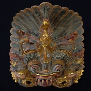 Barongsai Wooden Mask,Balinese Mythology, Wooden Balinese Mask, Wall Decor, home decor