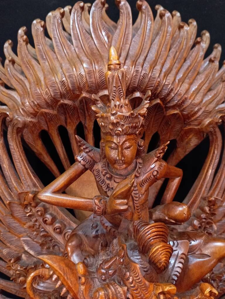 Garuda Vishnu Wooden Statue Bali Wood Sculpture Balinese Mythology Art