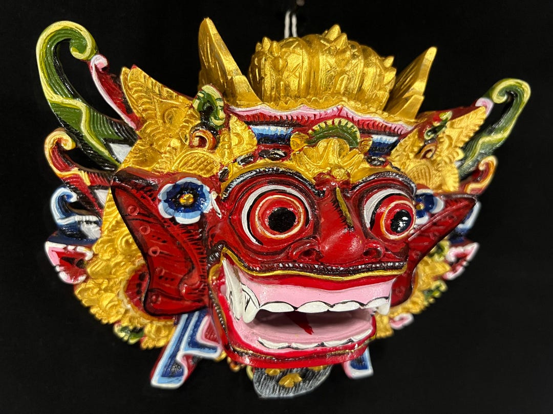 Balinese Barong Mask: Hand-carved Teak Wood Wall Decor - Etsy