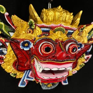 Barong Wooden Mask Balinese Mythology Wooden Bali Mask Wall Mask Decor Wall Art Decor Gifts