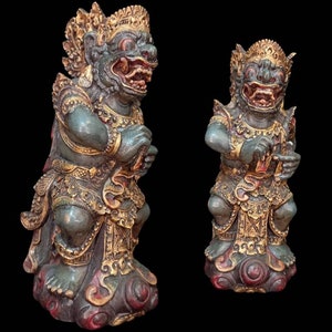 Rakshasa Wooden Sculpture Balinese Giant Wood Statue Hand Carving Art Decor Bali Wood Statue Vintage Statue Home Decor