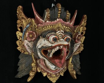 Antique Garuda Wooden Mask Balinese Paksi Mask Wall Mask Decor Wood Bali Mask Wall Art Decor