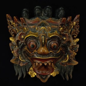 Boma Wooden Mask Balinese Mask Wood Carving Wall Mask Decor Wood Bali Mask Wall Art Decor Home Decor