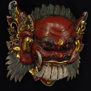 Celuluk Wooden Mask Balinese Mask Wood Carving Wall Mask Decor Wooden Bali Mask Wall Art Decor