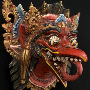 Garuda Wooden Mask, Garuda Mask, Barong Bali Mask, Wooden Balinese Mask ...